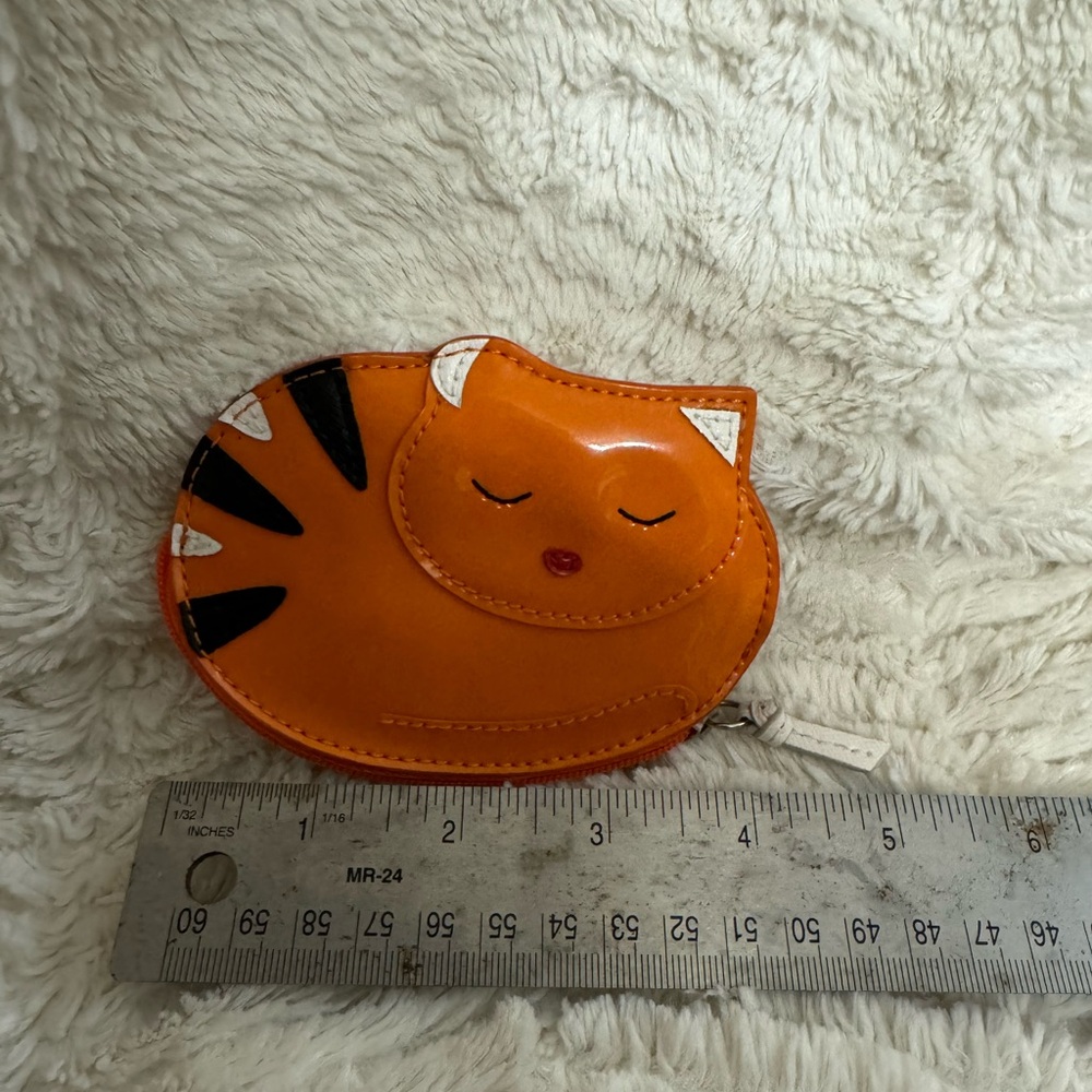 Coach Cat Coin Purse ADORABLE ORANGE ginger KITTEN. EUC